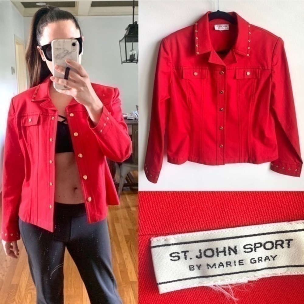 ST. JOHN SPORT by Marie Gray Red Blazer in M/L